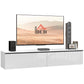 160cm High Gloss Floating TV Unit Stand for TVs up to 70", Wall Mounted TV Cabinet with Storage Cupboards in White by HOMCOM