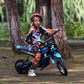 HOMCOM 24V Electric Motorbike with Twist Grip Throttle, Music, Horn, 12" Pneumatic Tyres, 16km/h Max Speed in Blue