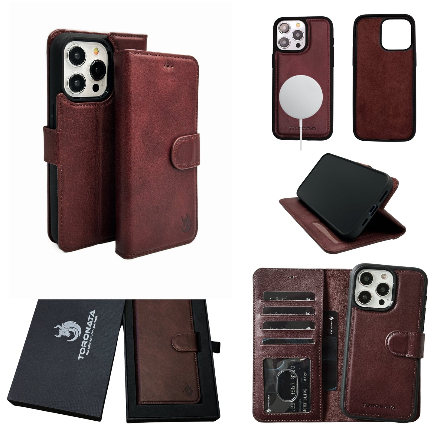 Vegas Premium Leather iPhone 15 Pro Max Wallet Case with MagSafe | Detachable RFID Blocking Luxury Wallet
