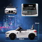12V BMW M4 Licensed Kids Car with Easy Transport, Remote Control, Suspension, Music, Horn, LED Lights in White by AIYAPLAY