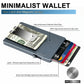 Minimalist Pop up Wallet with Money Clip, All Aluminum Slide Rfid Slim Card Holder