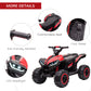 12V Ride-On Quad Bike w/ Music, Horn, for Ages 3-5 Years - Red | HOMCOM