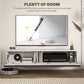 160cm High Gloss Floating TV Unit Stand for TVs up to 70", Wall Mounted TV Cabinet with Storage Cupboards in White by HOMCOM