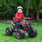 HOMCOM 12V Quad Bike ATV with LED Lights, Music, Backrest, Forward, Backward in Red
