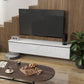 160cm High Gloss Floating TV Unit Stand for TVs up to 70", Wall Mounted TV Cabinet with Storage Cupboards in White by HOMCOM