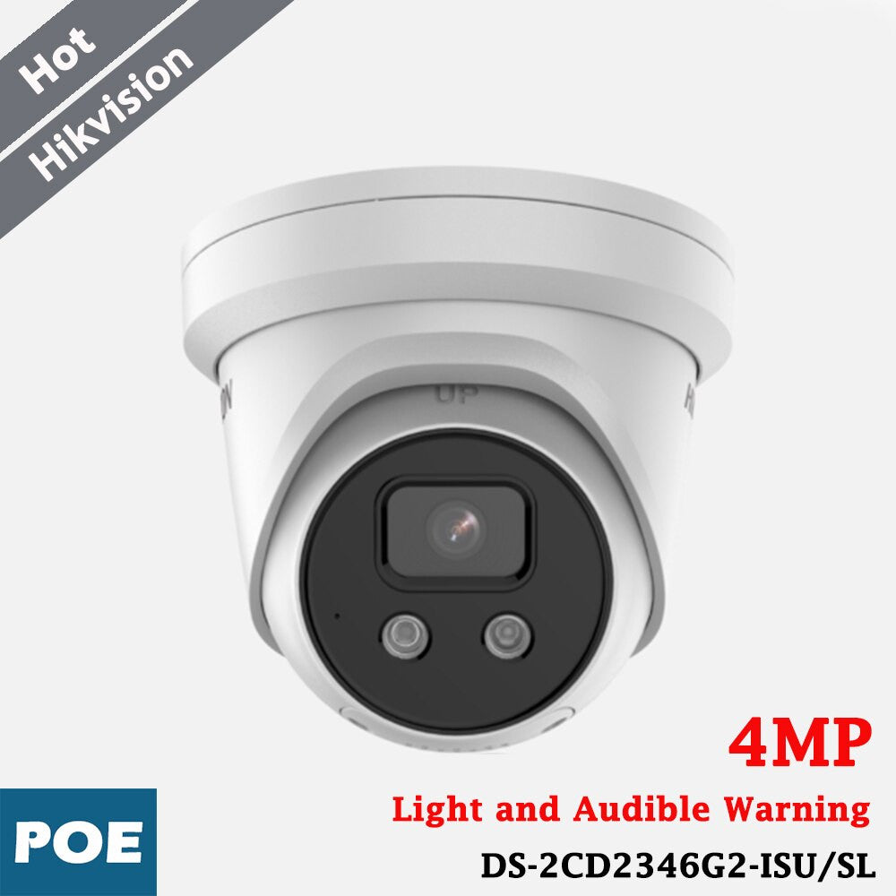 Hikvision 4MP POE IP Camera H.265+ Active Strobe Light and Audio Alarm Warning
