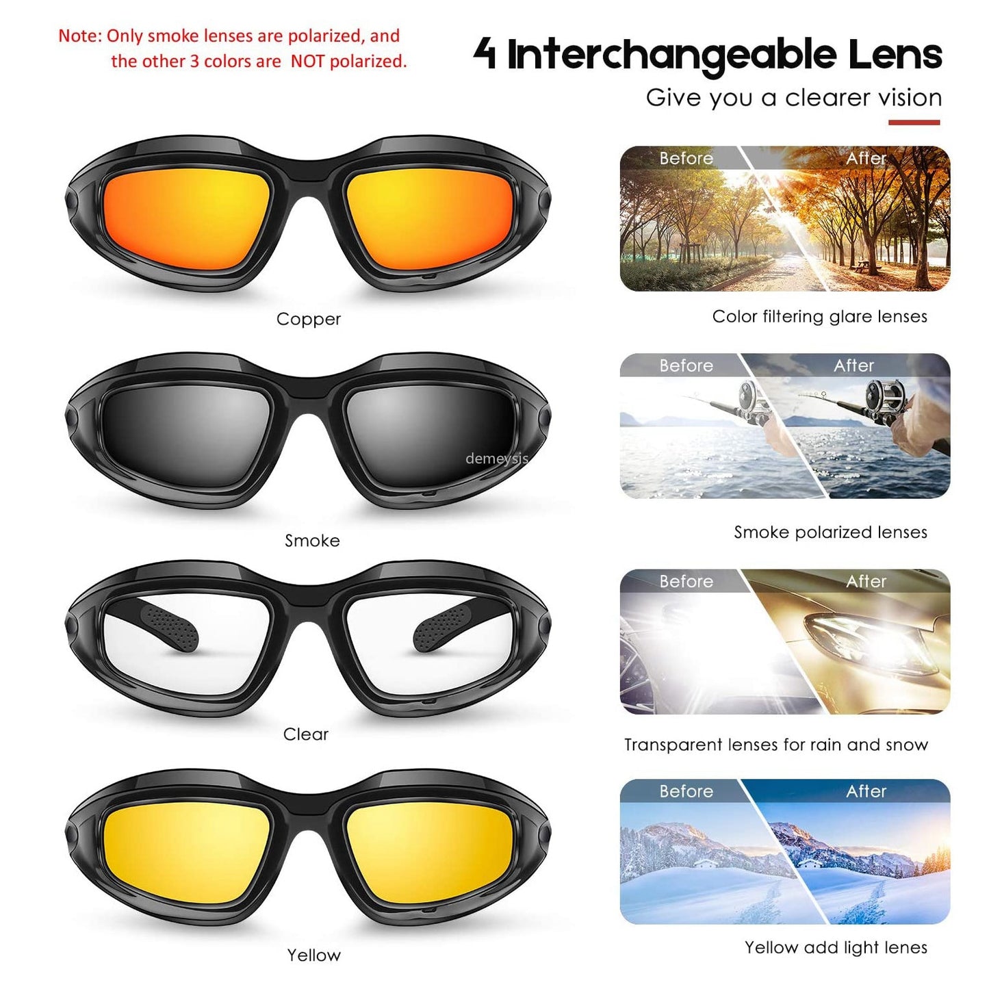 Desert 4 Lenses Tactical Glasses
