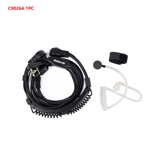 Covert Tube Finger PTT Earpiece 2 pin