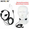 Covert Tube Finger PTT Earpiece 2 pin