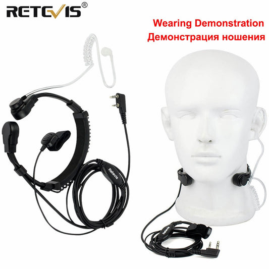 Covert Tube Finger PTT Earpiece 2 pin