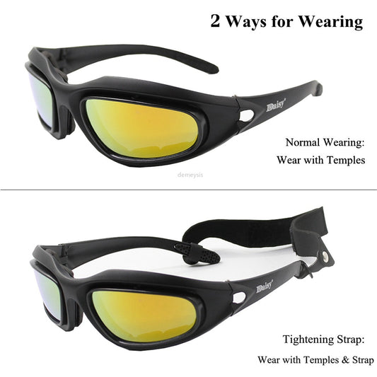 Desert 4 Lenses Tactical Glasses