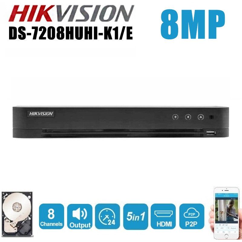 Hikvision 8CH DVR Hybrid 5MP night vision outdoor and indoor Security Camera KIT