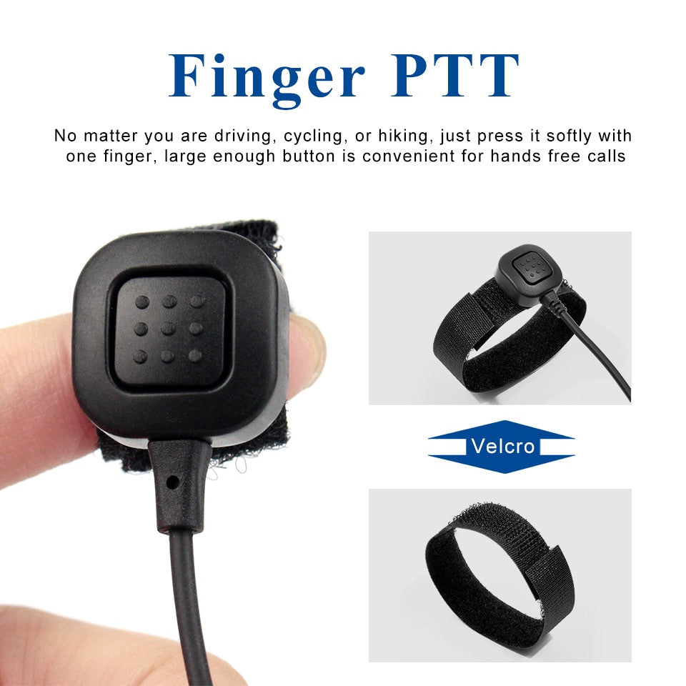 Covert Tube Finger PTT Earpiece 2 pin
