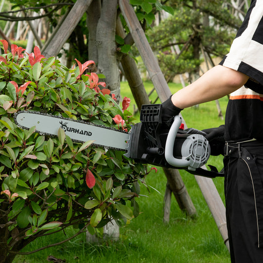 1600W Electric Chainsaw with Double Brake, Tool-Free Chain Tensioning, 40cm Guide Bar & Chain Power Saw to Cut Wood | DURHAND