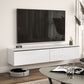 160cm High Gloss Floating TV Unit Stand for TVs up to 70", Wall Mounted TV Cabinet with Storage Cupboards in White by HOMCOM