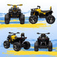 HOMCOM 12V Quad Bike ATV with LED Lights, Music, Backrest, Forward, Backward in Yellow