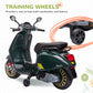 AIYAPLAY 12V Vespa Licensed Kids Electric Scooter Motorbike with Music, Headlights, FM Radio, for 3-6 Years in Green