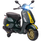 AIYAPLAY 12V Vespa Licensed Kids Electric Scooter Motorbike with Music, Headlights, FM Radio, for 3-6 Years in Green